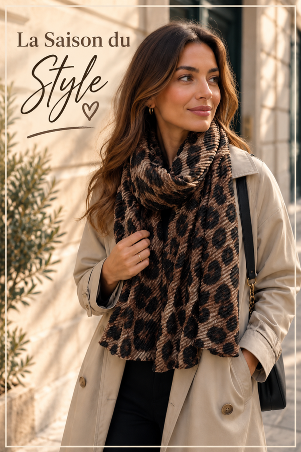 Foulard Gaufré (Noir/Café)