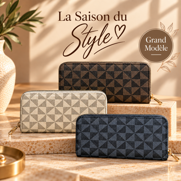 Portefeuille Grafique Grand modèle (Anthracite, Vanille, Brun)