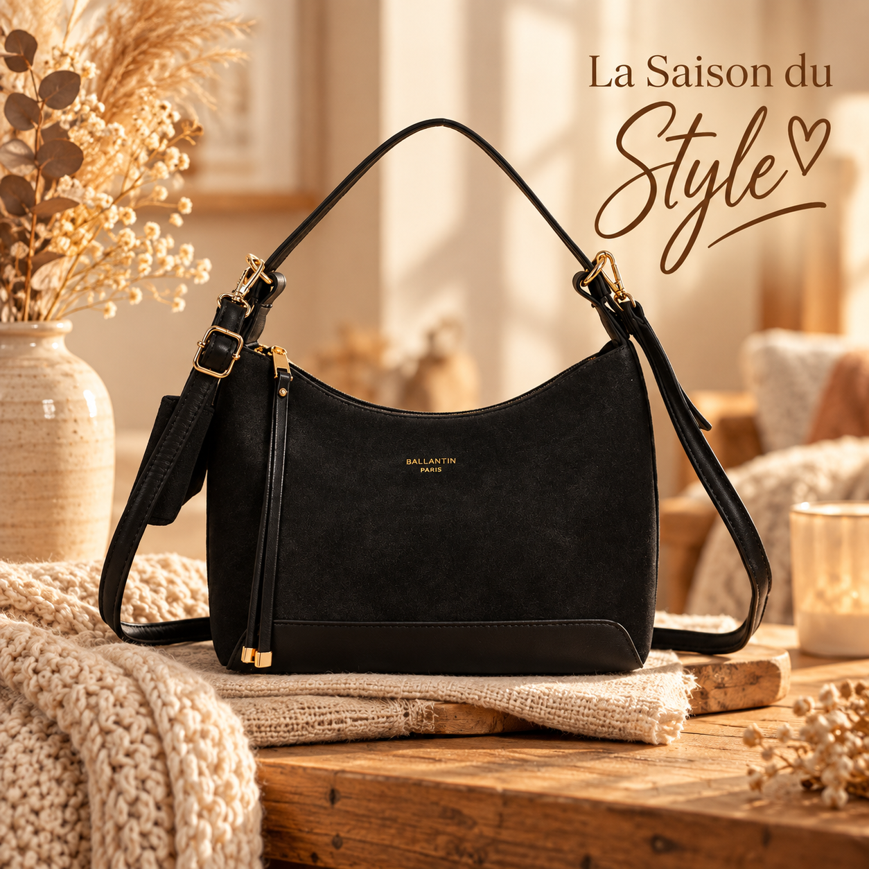 Sac à main bi-teinte pochette latéral Gallantry  (Noir/Vert Foncé)