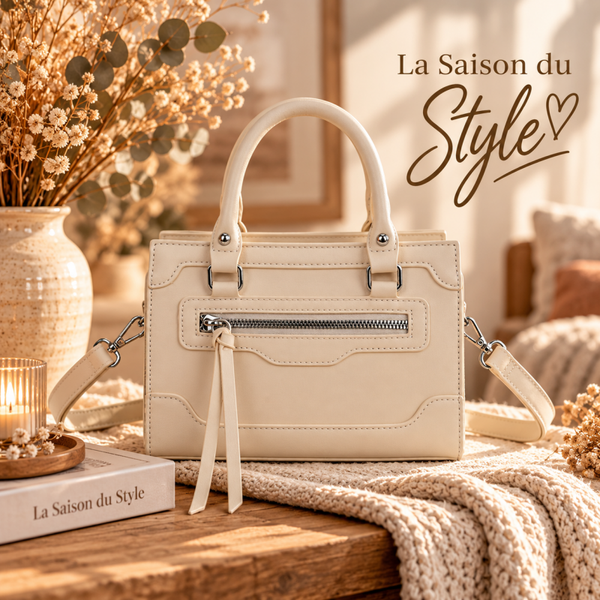 Sac à main compact Gallantry  ( Beige/ Noir)