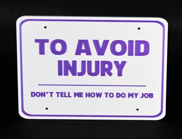 Avoid Injury - Large Sign