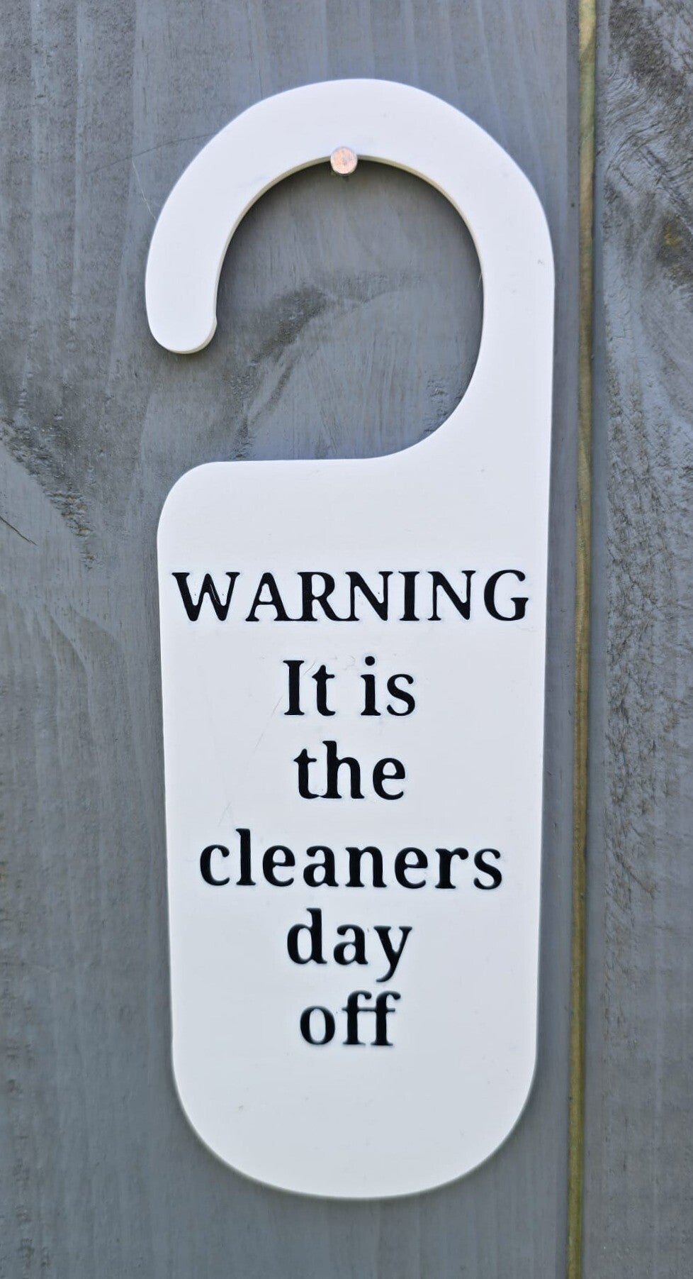 Cleaners Day Off door hanger