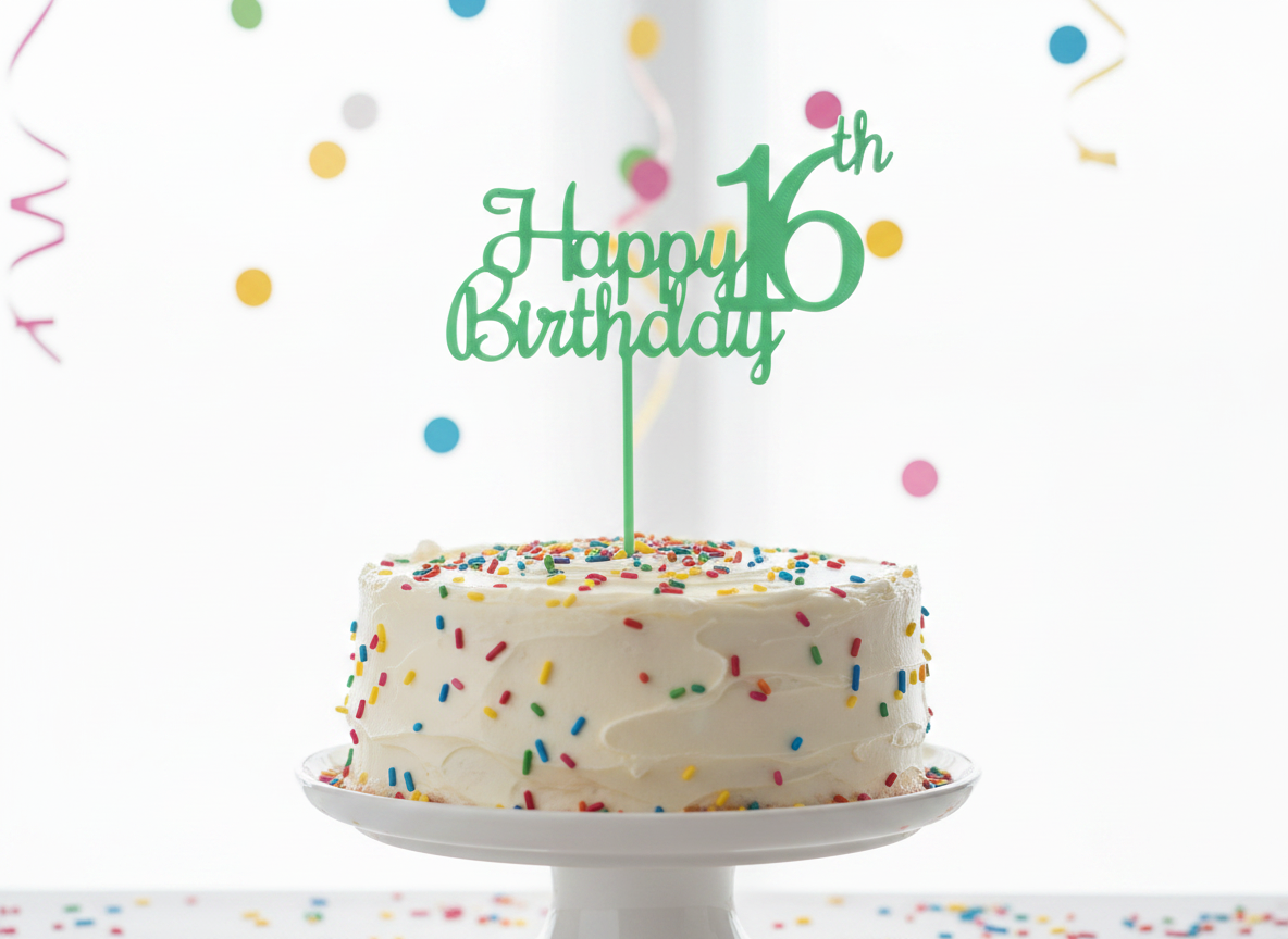 Happy 16th Birthday Cake Topper