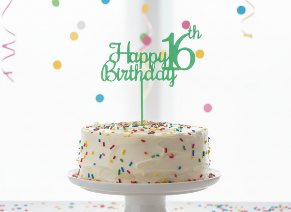 Happy 16th Birthday Cake Topper
