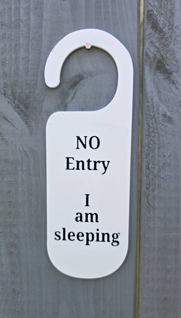 No Entry, I am sleeping door hanger