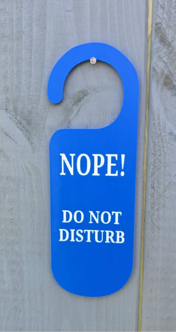 NOPE!  Do Not Disturb door hanger