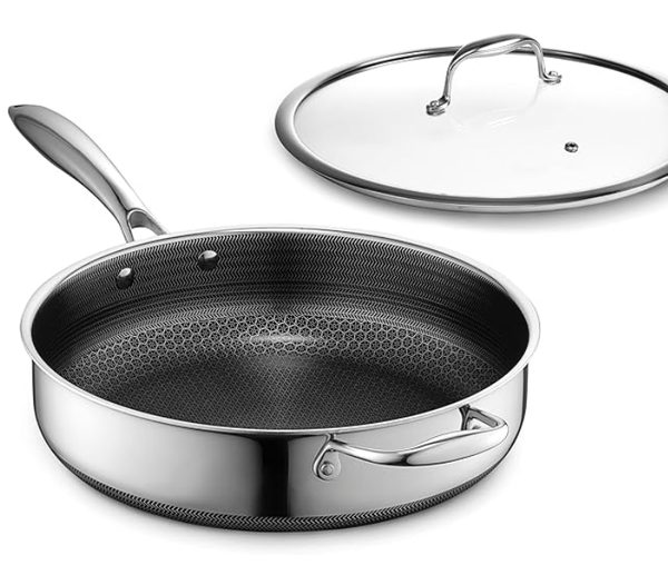 HexClad Hybrid Nonstick 4.5-Quart Deep Sauté Pan