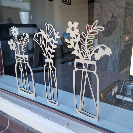 Bloemen in vazen (set)