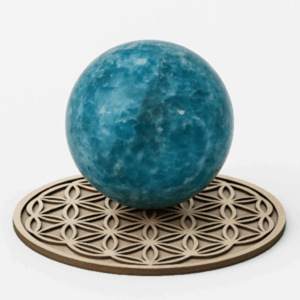 Sphère Apatite Bleu 6,5 cm