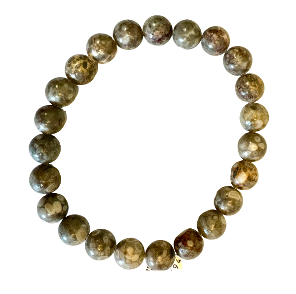 Bracelet Agate Fossilée 8mm