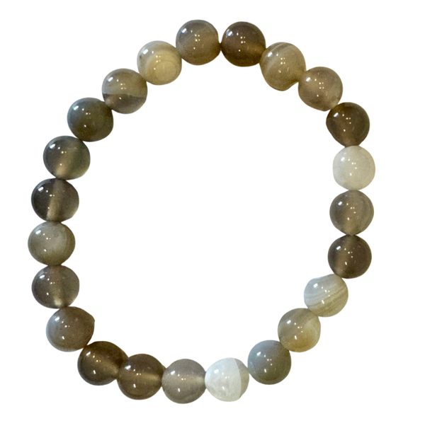Bracelet Agate Grise 8 mm