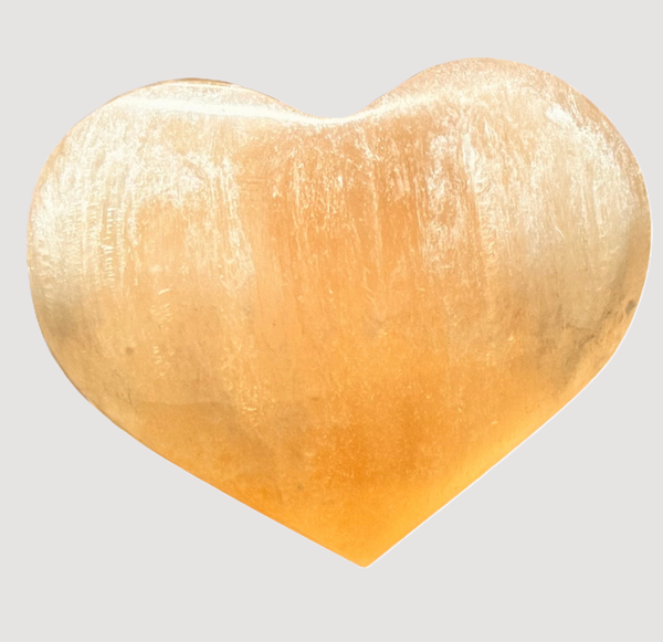 Coeur Sélénite Orange 6 cm