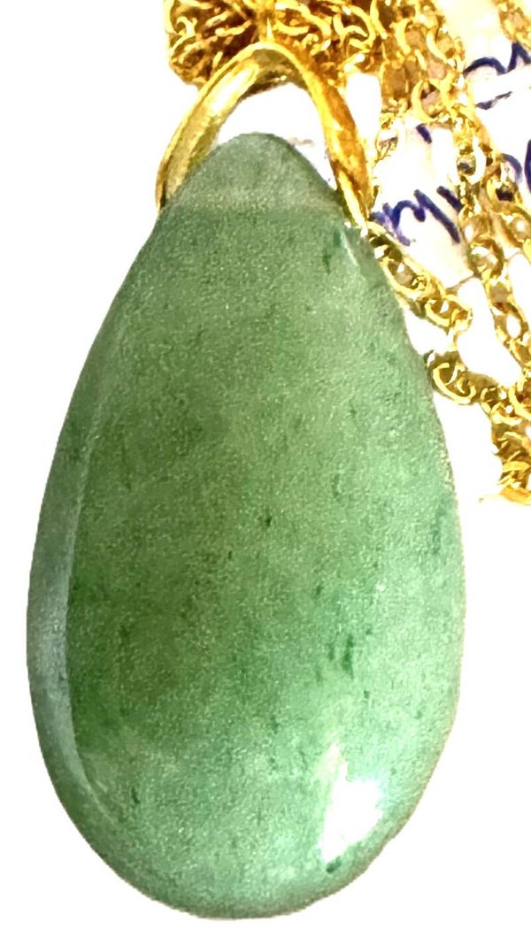 Pendentif forme larme Aventurine Verte
