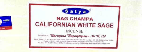 Encens Sauge Blanche Californie 1 boite de 10 bâtons
