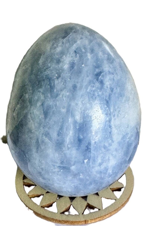 Oeuf Calcite Bleu 6,5 cm