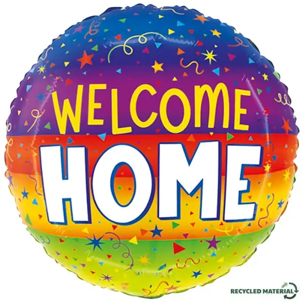 Welcome home | Welkom thuis |  Folie Ballon | Geslaagd | Gefeliciteerd | Inclusief Helium en Lint | 45 cm