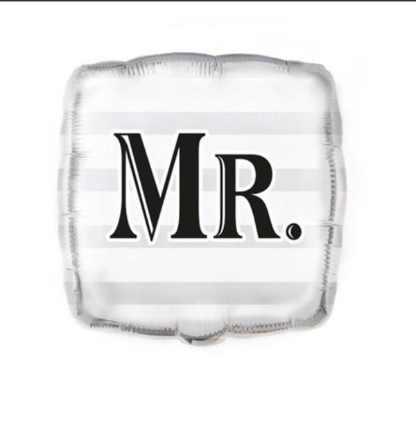 MR. | Folie Ballon  Trouwen  | Inclusief Helium en Lint | 45 cm | Wit