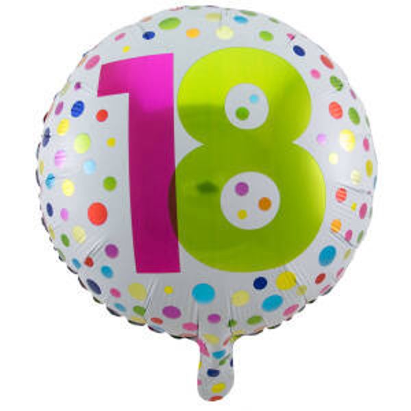 18 Jarig | Folie Ballon  | Inclusief Helium en Lint | 45 cm | Roze
