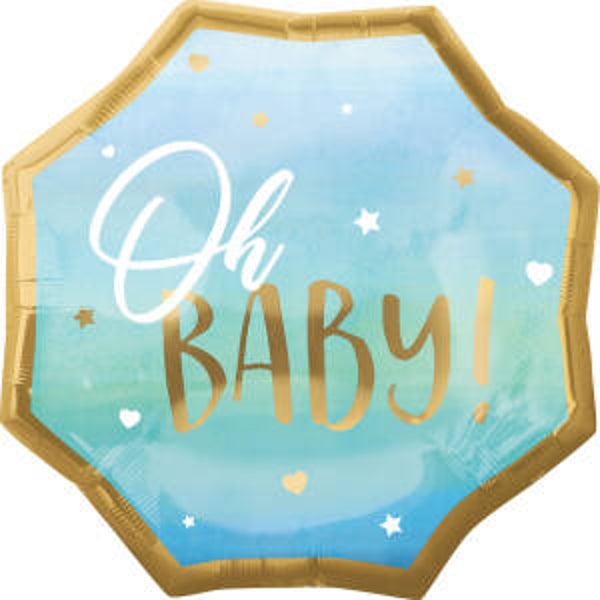 Oh Baby | Folie Ballon  |  Baby  | Inclusief Helium en Lint | 45 cm | Blauw