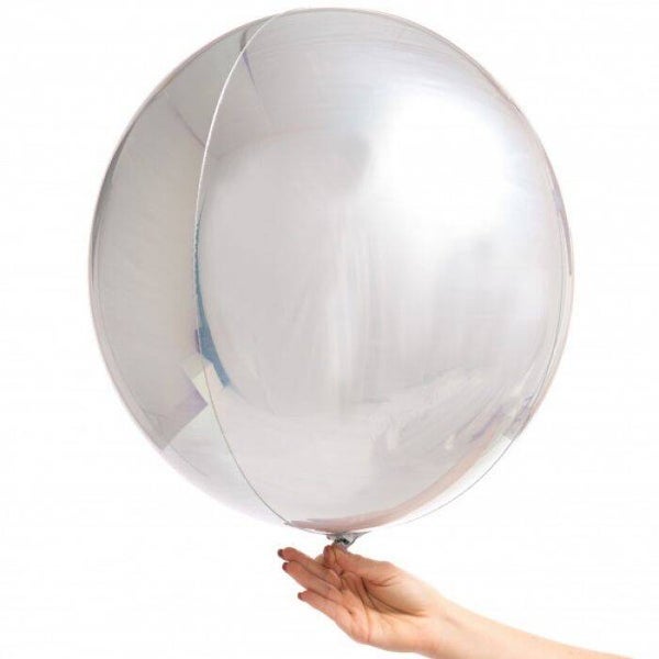 Orbz | Bal | Shine | Zilver | Folie Ballon | Kids | Mix | Inclusief Helium en lint | Zilver