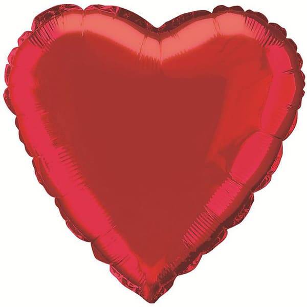 Hart Rood | Folie Ballon  | Liefde & Valentijn | Inclusief Helium en Lint | 45 cm | Rood
