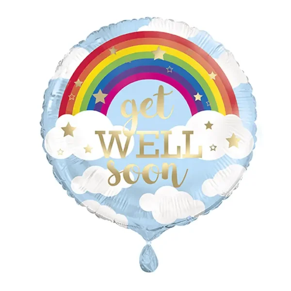 Get Well Soon  | Folie Ballon  | Beterschap | Inclusief Helium en Lint | 45 cm | Goud