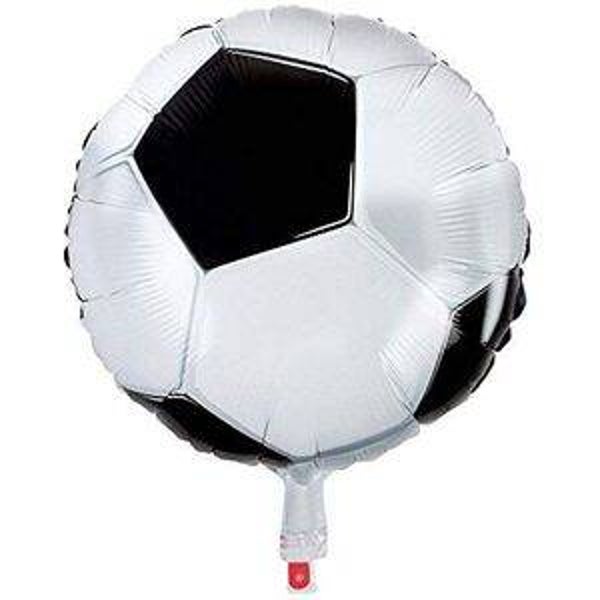 Voetbal | Folie Ballon  | Kids | Inclusief Helium en Lint | 45 cm | Wit