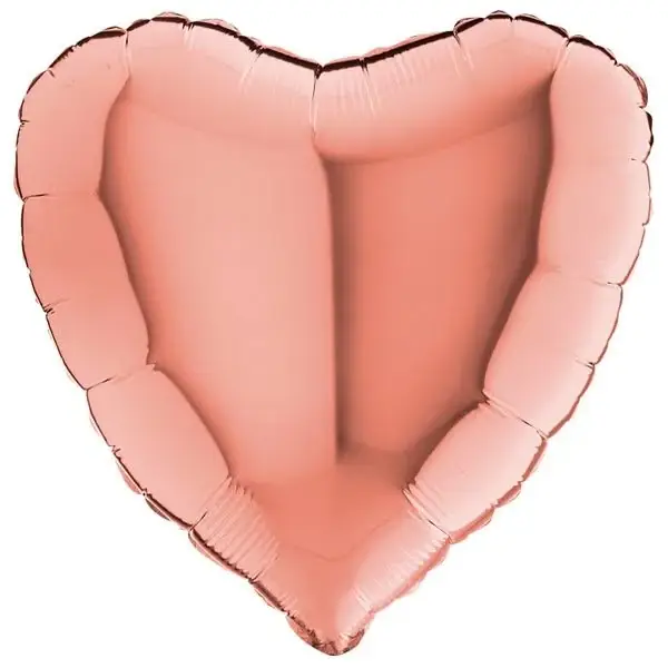 Hart Rose Goud Groot XL 91 cm  | Folie Ballon | Kids | Mix | Liefde & Valentijn|  Inclusief Helium en lint | Rose Goud
