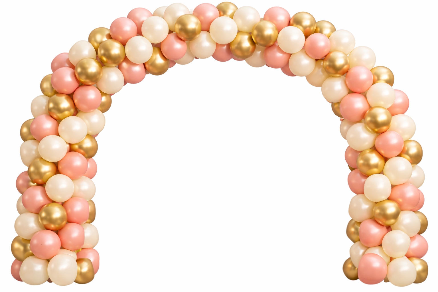 Ballonnenboog 5 meter Metalic Forrest Pink  met chrome goud Ballonnen | Goud Roze