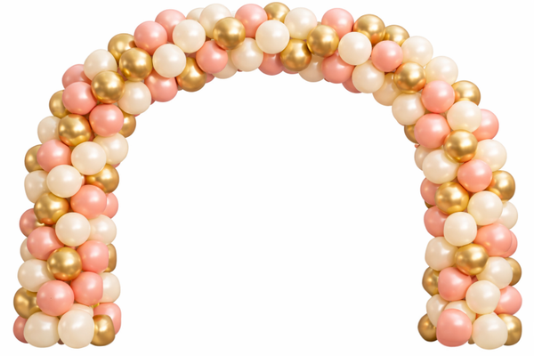 Ballonnenboog 5 meter Metalic Forrest Pink  met chrome goud Ballonnen | Goud Roze