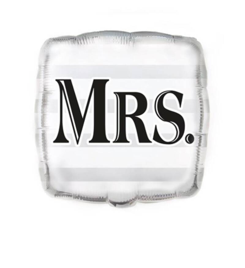 MRS. Folie Ballon  | Trouwen | Inc Helium en Lint | 45 cm|  Wit