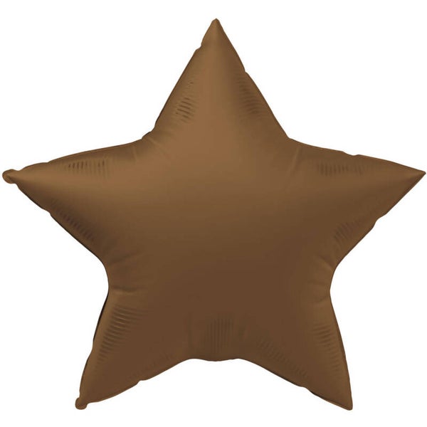 Ster Chocolade | Folie Ballon  | Mix | Inclusief Helium en Lint | 45 cm | Bruin