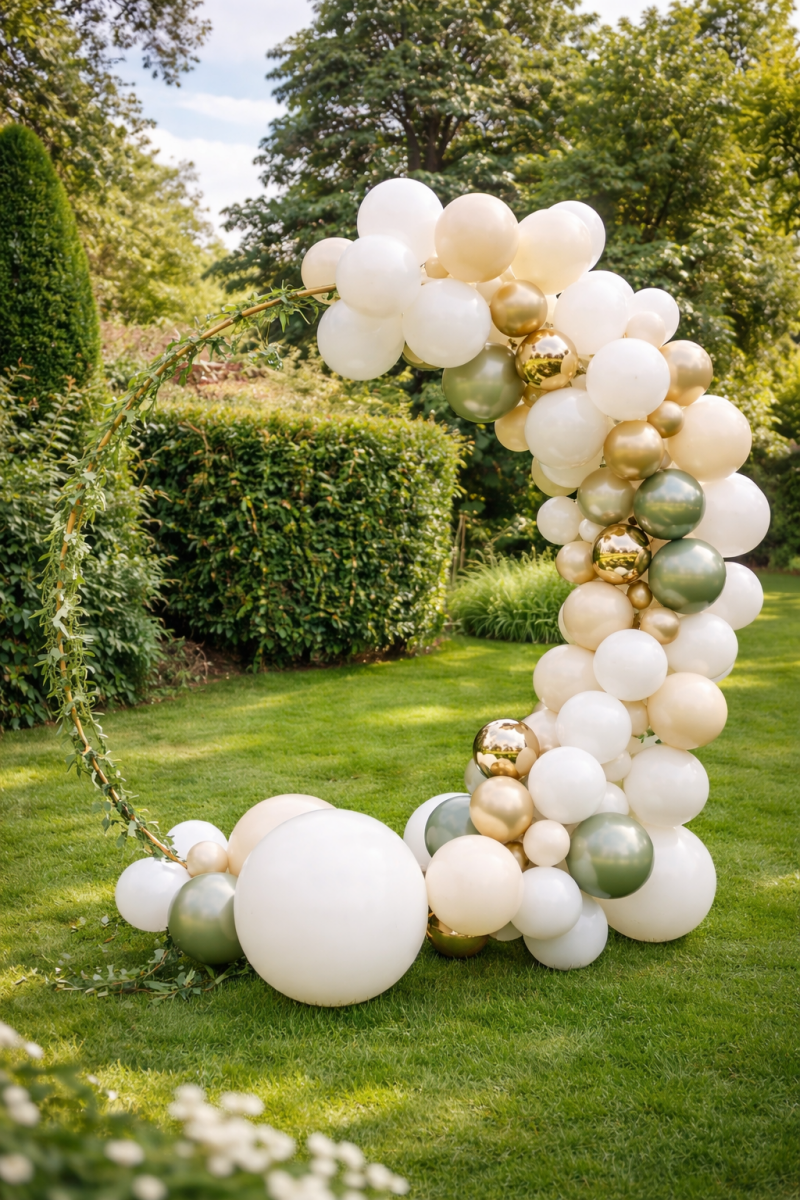 Ballonnenboog Cirkel Organisch met Chrome Goud | Kleuren naar keuze