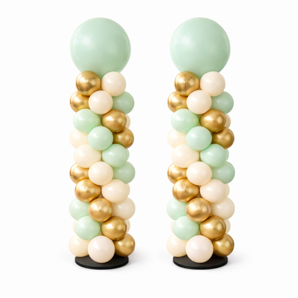 Ballon Pilaar set combi Chrome Verjaardagen en Vieringen met Top Ballon | kleuren naar keuze