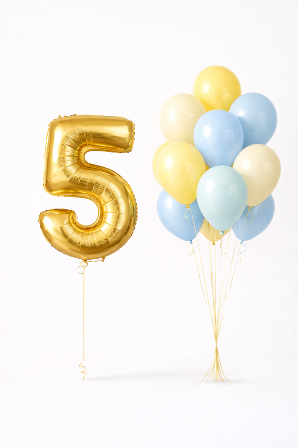 Ballonnentros Cijfer naar Keuze | Blue Luck inc helium lint en gewicht Roze Goud