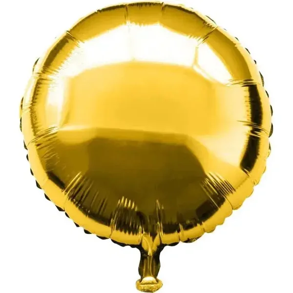 Goud Rond Kussentje  | Folie Ballon | Kids | Mix | 45 cm | Inclusief Helium en lint | Goud