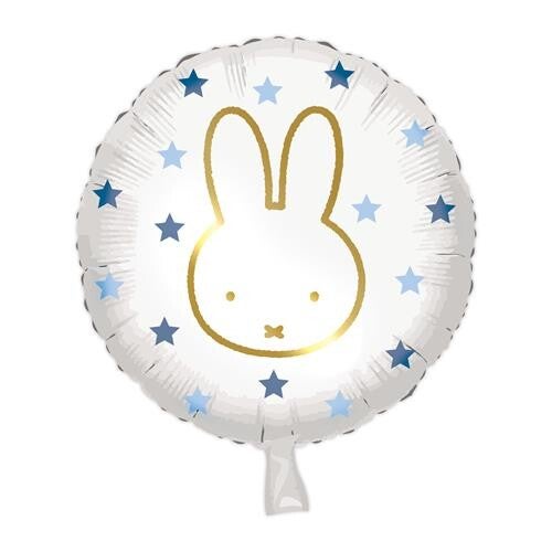 Nijntje  | Folie Ballon  | Kids  | Inclusief Helium en Lint | 45 cm | Blauw Goud