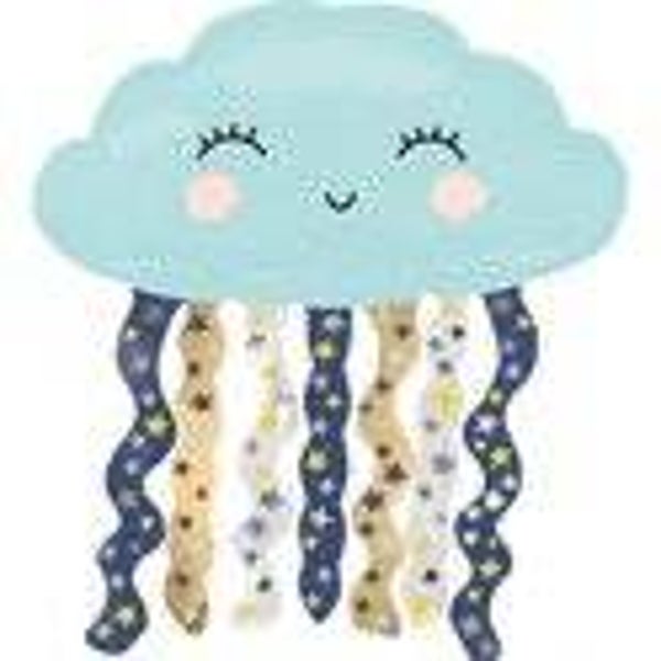 Twinkel Star Wolk  |  Folie Ballon |  Kids  | Inclusief Helium en lint | 76 cm | Blauw