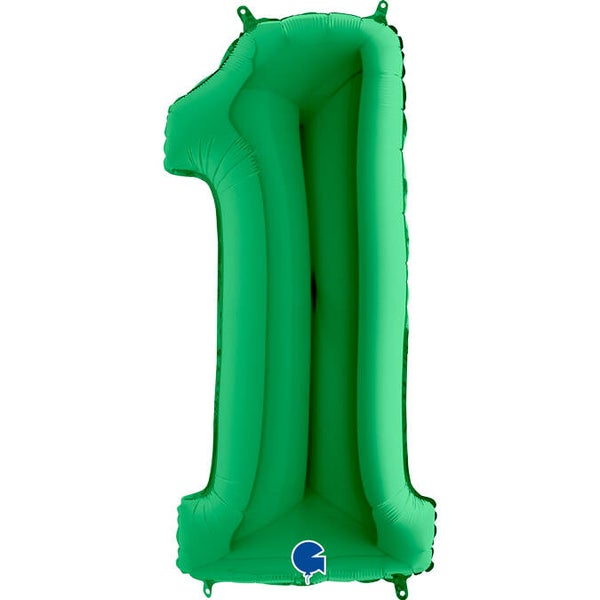 Cijferballon Groen – keuze uit alle cijfers | Folie | 100 cm | incl. helium, lint & gewichtje