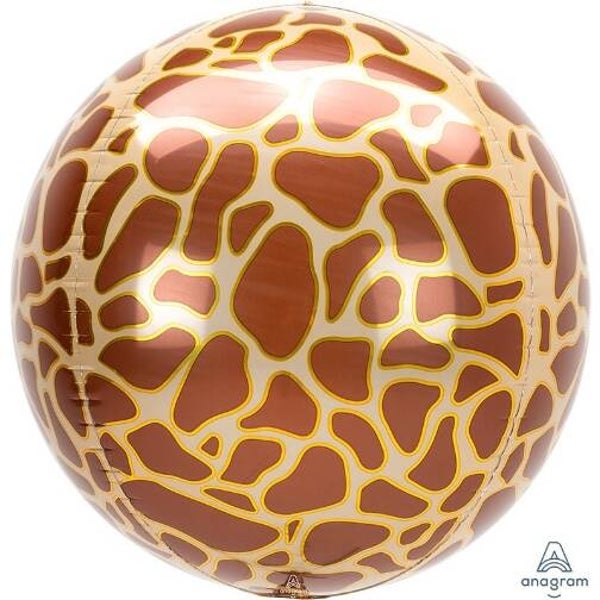 Orbz Giraffe | Dieren  | Folie Ballon | Kids | Mix | 45 cm | Inclusief Helium en lint | Bruin