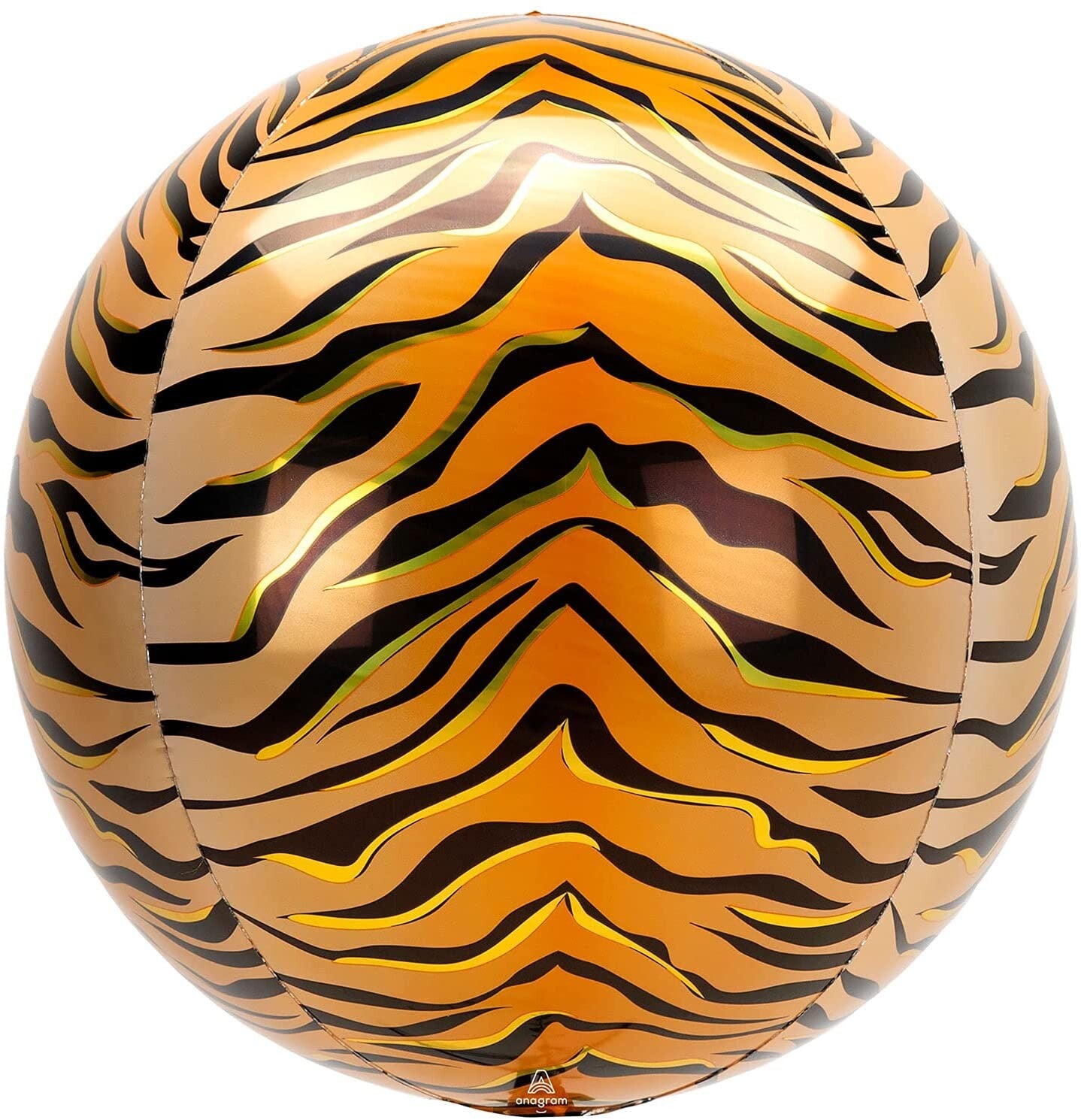 Orbz Tijger | Dieren  | Folie Ballon | Kids | Mix | 45 cm | Inclusief Helium en lint | Bruin Oranje