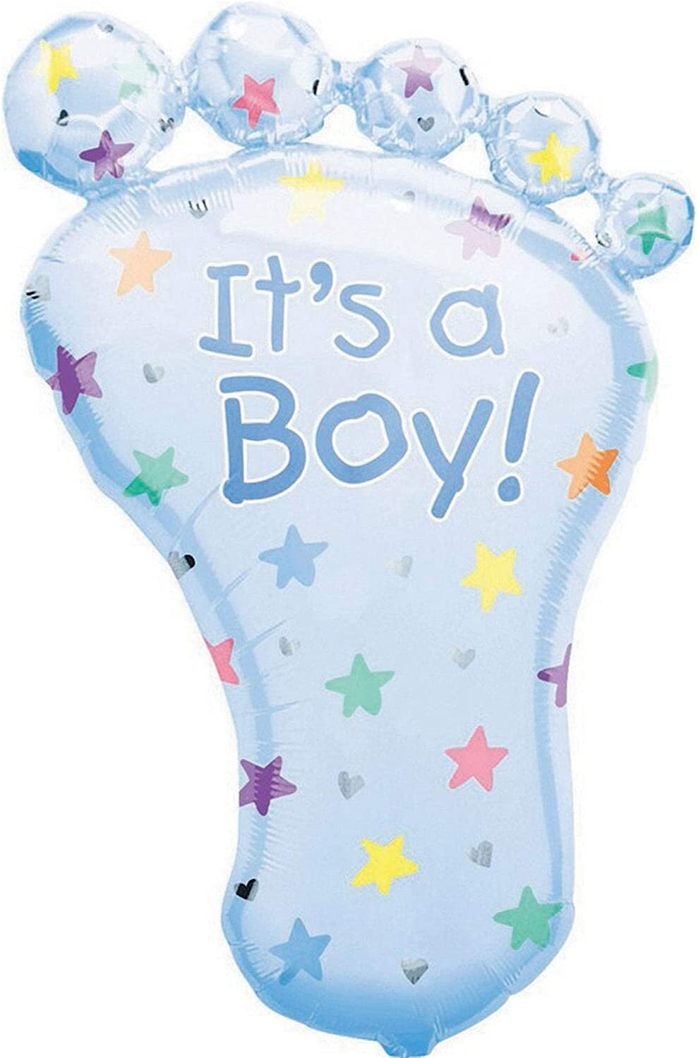 Its A Boy Voetje  | Folie Ballon | Baby  | Inclusief Helium en lint | 70 cm | Blauw
