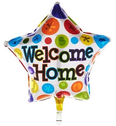 Welcome Home Ster | Folie Ballon  | Welkom thuis | Inclusief Helium en Lint | 45 cm |  Wit goud