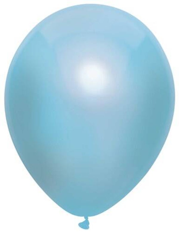 Baby Blue | Metallic Latex Helium Ballon | Inclusief Helium en Lintje