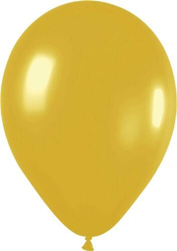 Champagne Goud | Metallic Latex Helium Ballon | Inclusief Helium en Lintje