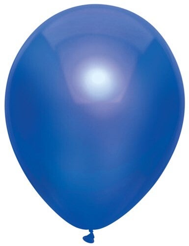 Konings Blauw | Metallic Latex Helium Ballon | Inclusief Helium en Lintje