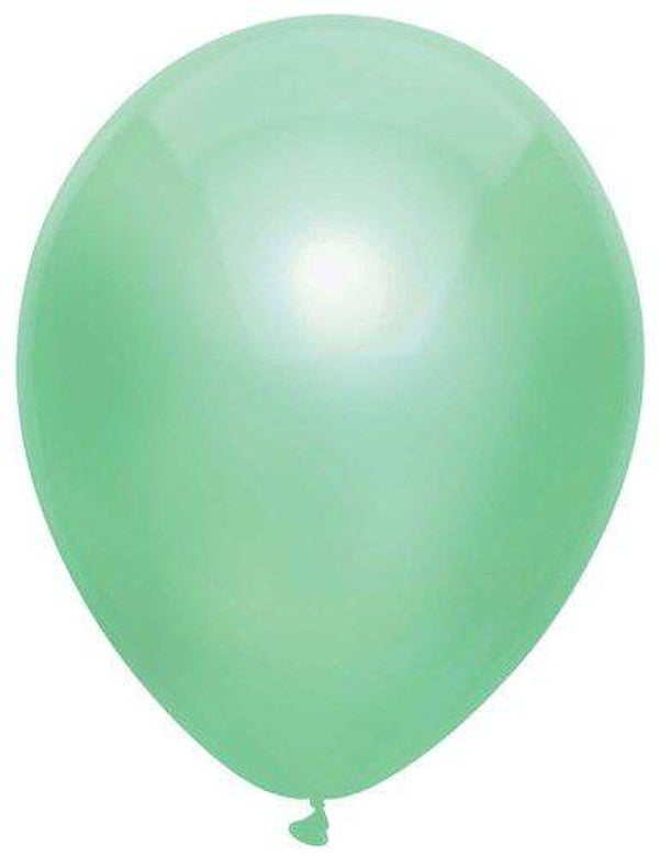Mint Groen | Metallic Latex Helium Ballon | Inclusief Helium en Lintje