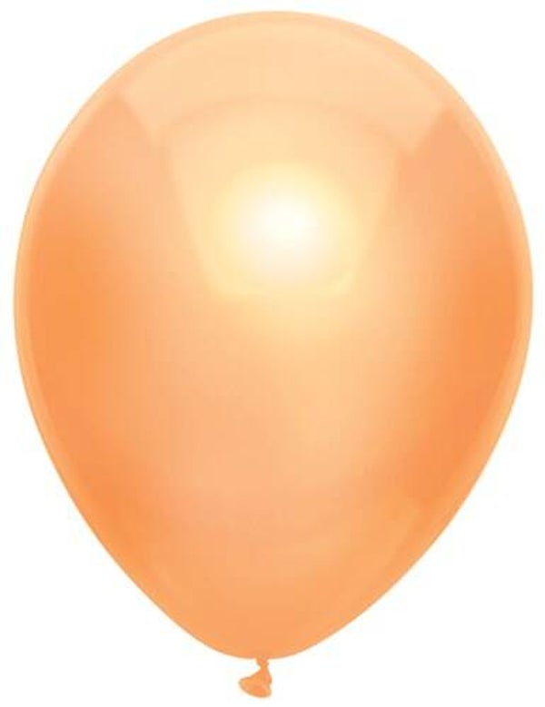 Zalm Peach | Metallic Latex Helium Ballon | Inclusief Helium en Lintje