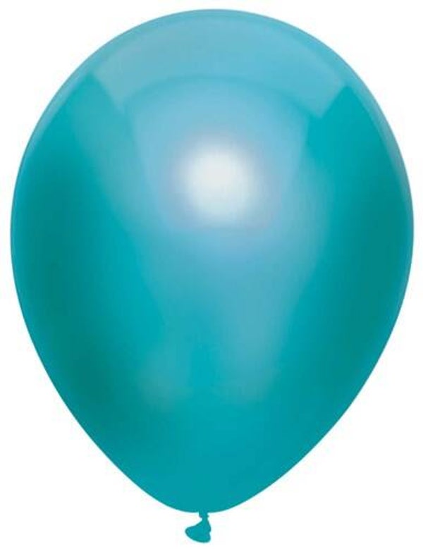 Turqoise Blauw Groen  | Metallic Latex Helium Ballon | Inclusief Helium en Lintje