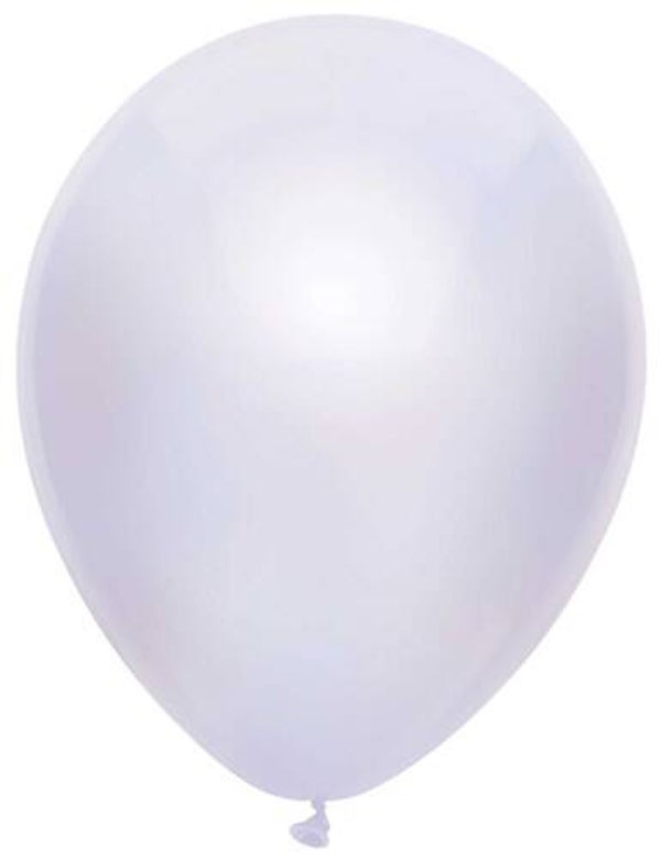 Wit  | Metallic Latex Helium Ballon | Inclusief Helium en Lintje